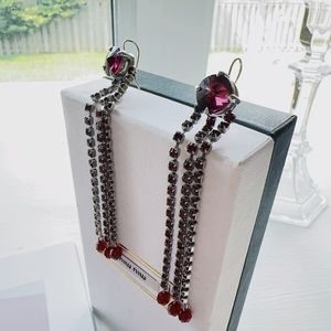 Crystal Three-Tier Chandelier Drop Earrings Rubi